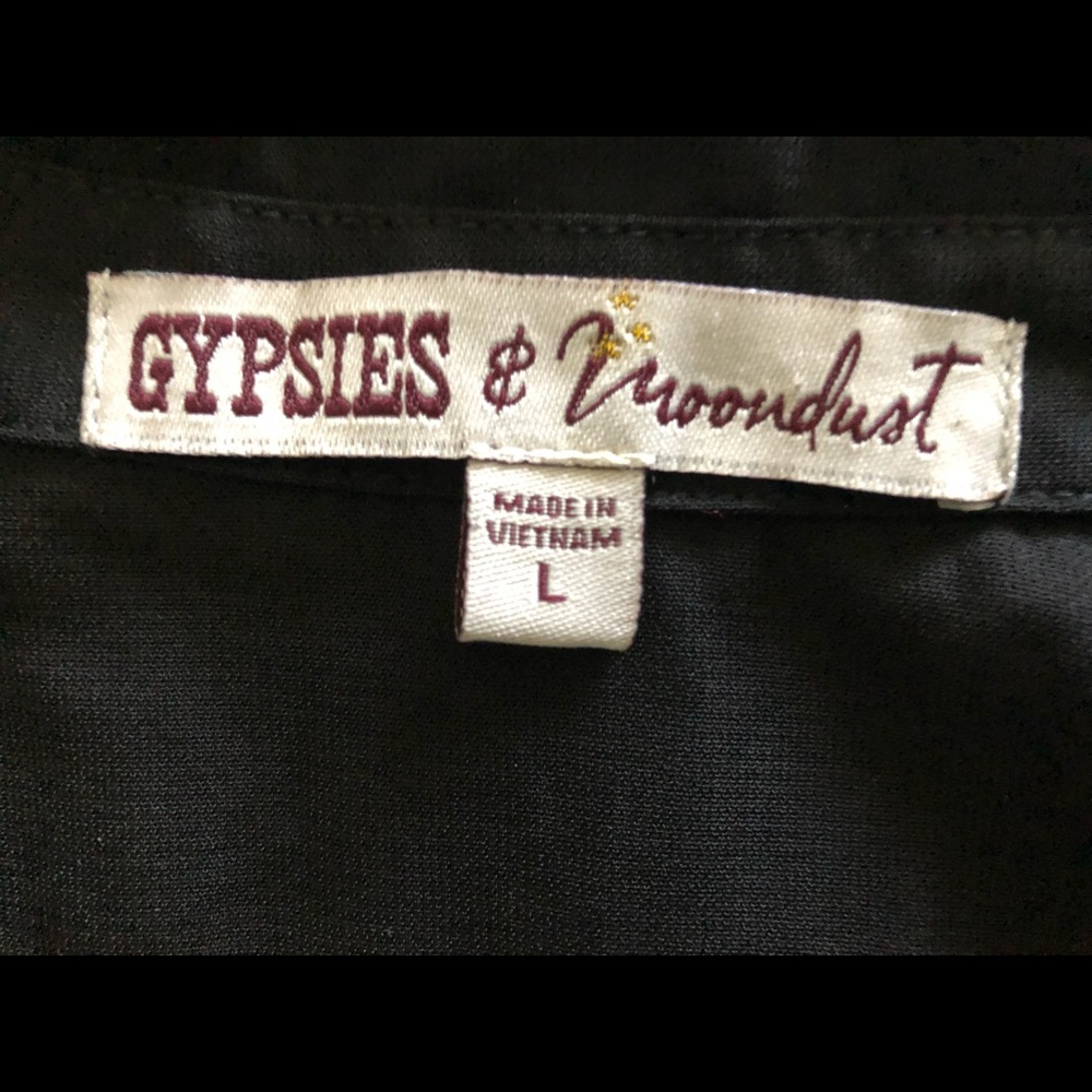 Gypsies Moondust Buttons Shirt Dress L🌟Drawstring - Picture 9 of 12